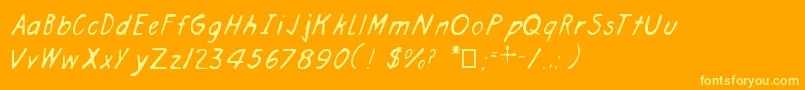 ArchitectHand Font – Yellow Fonts on Orange Background