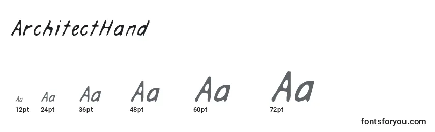 Размеры шрифта ArchitectHand