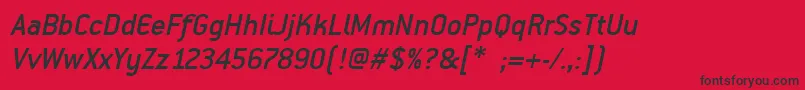 Fonte PfpremierMediumItalic – fontes pretas em um fundo vermelho