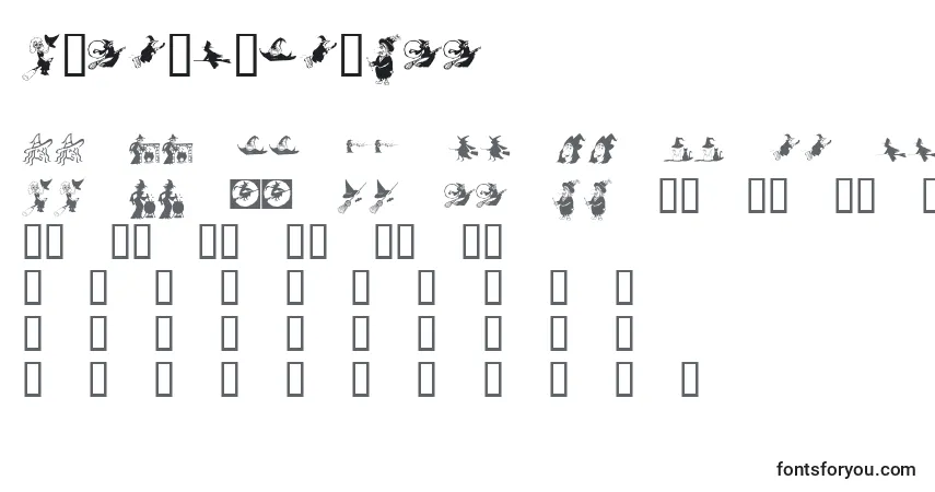 Czcionka KrOhWitchyPoo – alfabet, cyfry, specjalne znaki