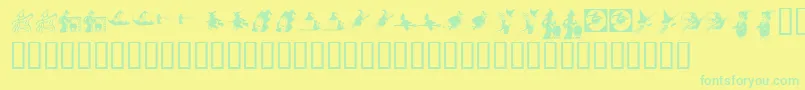 Fonte KrOhWitchyPoo – fontes verdes em um fundo amarelo