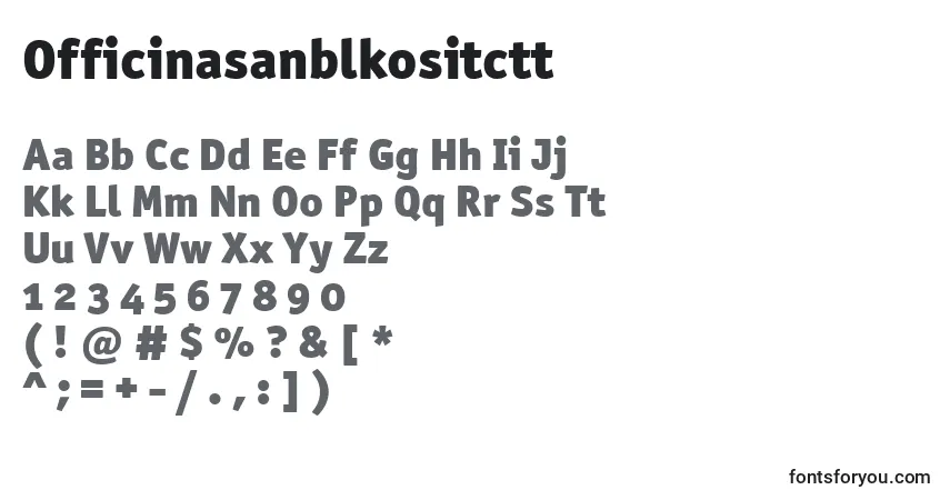 Шрифт Officinasanblkositctt – алфавит, цифры, специальные символы