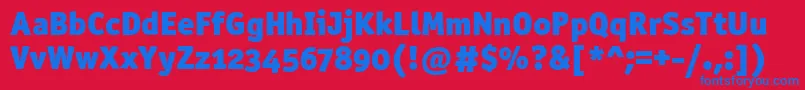 Officinasanblkositctt Font – Blue Fonts on Red Background