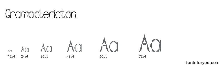 Размеры шрифта Gramoclericton