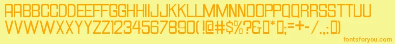 Fonte HallandaleSquareJl – fontes laranjas em um fundo amarelo