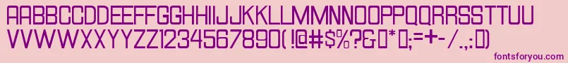 Fonte HallandaleSquareJl – fontes roxas em um fundo rosa