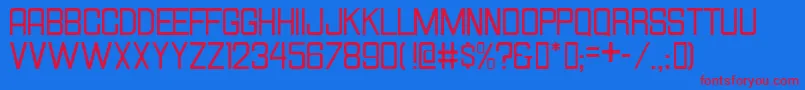 HallandaleSquareJl Font – Red Fonts on Blue Background