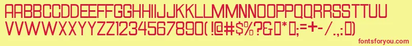 HallandaleSquareJl Font – Red Fonts on Yellow Background