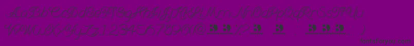 Branumcursive-Schriftart – Schwarze Schriften auf violettem Hintergrund