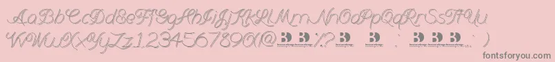 Branumcursive Font – Gray Fonts on Pink Background