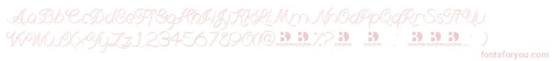 Branumcursive-Schriftart – Rosa Schriften auf weißem Hintergrund