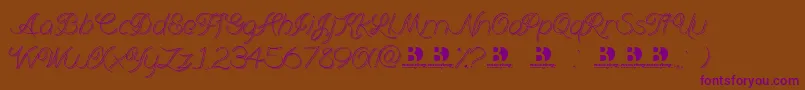 Branumcursive Font – Purple Fonts on Brown Background