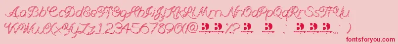 Branumcursive Font – Red Fonts on Pink Background