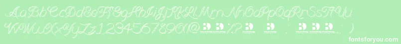 Branumcursive Font – White Fonts on Green Background