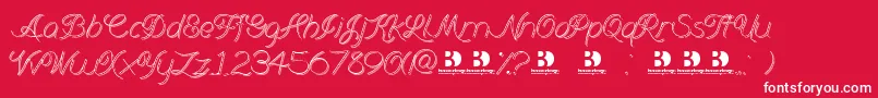 Branumcursive Font – White Fonts on Red Background