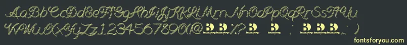 Шрифт Branumcursive – жёлтые шрифты на чёрном фоне