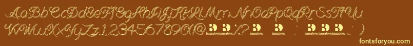 Шрифт Branumcursive – жёлтые шрифты на коричневом фоне