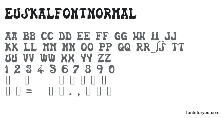 EuskalFontNormal-fontti – aakkoset, numerot, erikoismerkit