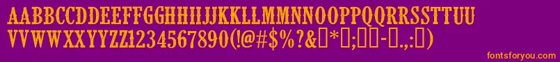 CfklondikepersonalRegular Font – Orange Fonts on Purple Background