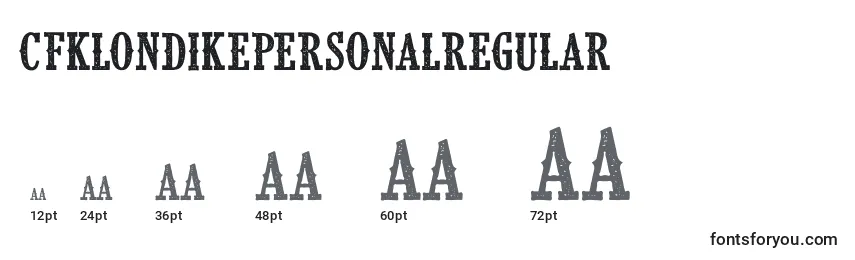 Размеры шрифта CfklondikepersonalRegular