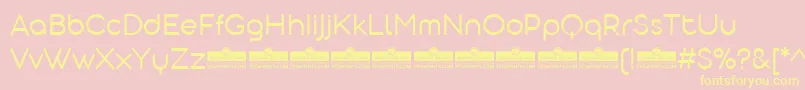 AristotelicaDisplayLightTrial-Schriftart – Gelbe Schriften auf rosa Hintergrund