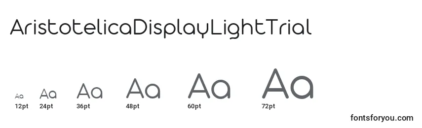 AristotelicaDisplayLightTrial Font Sizes