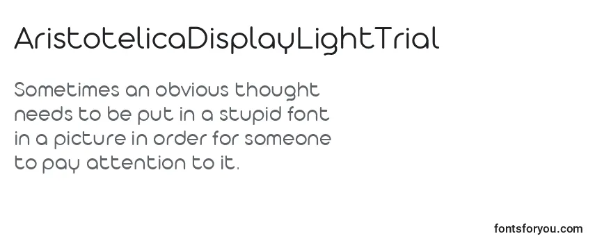 Review of the AristotelicaDisplayLightTrial Font