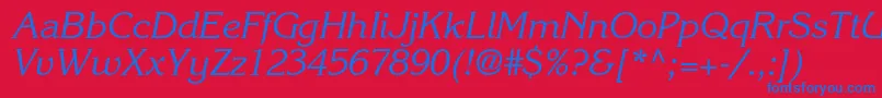 KorinnastdKursiv Font – Blue Fonts on Red Background