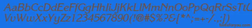 KorinnastdKursiv Font – Brown Fonts on Blue Background