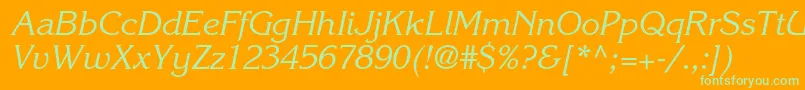 KorinnastdKursiv Font – Green Fonts on Orange Background