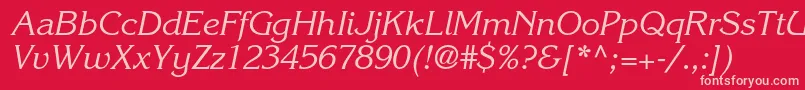 KorinnastdKursiv-Schriftart – Rosa Schriften auf rotem Hintergrund