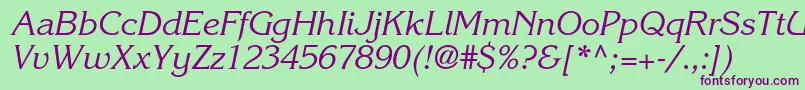 KorinnastdKursiv Font – Purple Fonts on Green Background