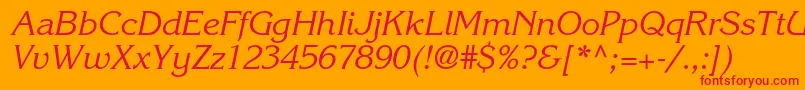 KorinnastdKursiv Font – Red Fonts on Orange Background