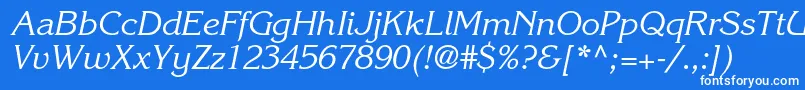 KorinnastdKursiv Font – White Fonts on Blue Background