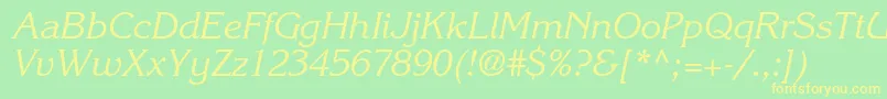 KorinnastdKursiv Font – Yellow Fonts on Green Background