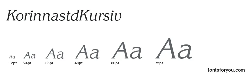 Размеры шрифта KorinnastdKursiv