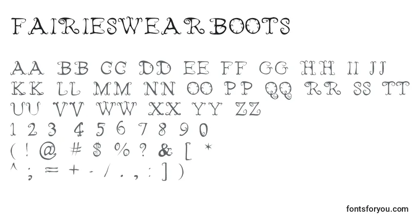 Schriftart FairiesWearBoots – Alphabet, Zahlen, spezielle Symbole