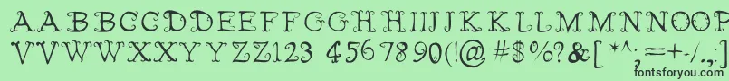 FairiesWearBoots Font – Black Fonts on Green Background