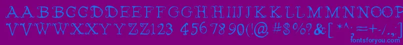 FairiesWearBoots Font – Blue Fonts on Purple Background