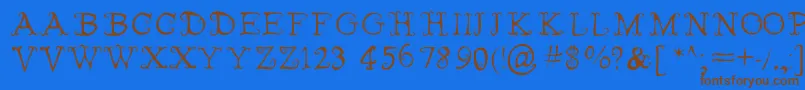 FairiesWearBoots Font – Brown Fonts on Blue Background