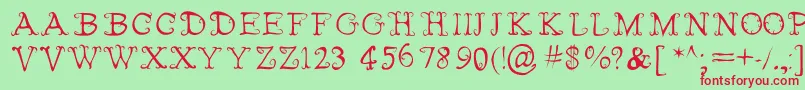 FairiesWearBoots Font – Red Fonts on Green Background