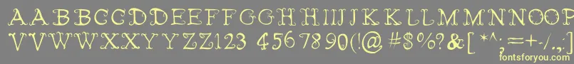 FairiesWearBoots-fontti – keltaiset fontit harmaalla taustalla