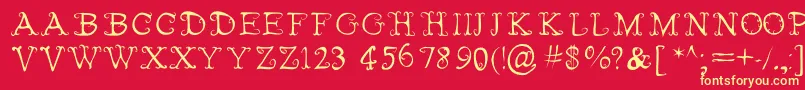 FairiesWearBoots Font – Yellow Fonts on Red Background
