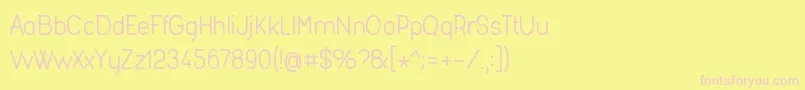 Fashr954-fontti – vaaleanpunaiset fontit keltaisella taustalla