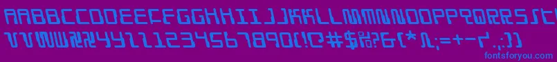 DroidLoverLeftalic Font – Blue Fonts on Purple Background