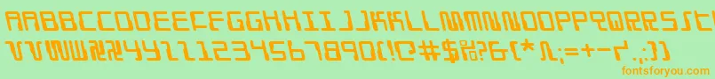 DroidLoverLeftalic Font – Orange Fonts on Green Background