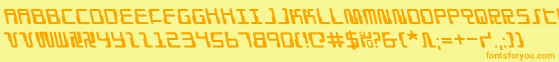 DroidLoverLeftalic Font – Orange Fonts on Yellow Background