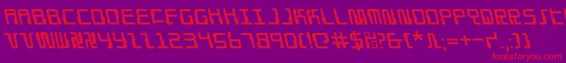 DroidLoverLeftalic Font – Red Fonts on Purple Background