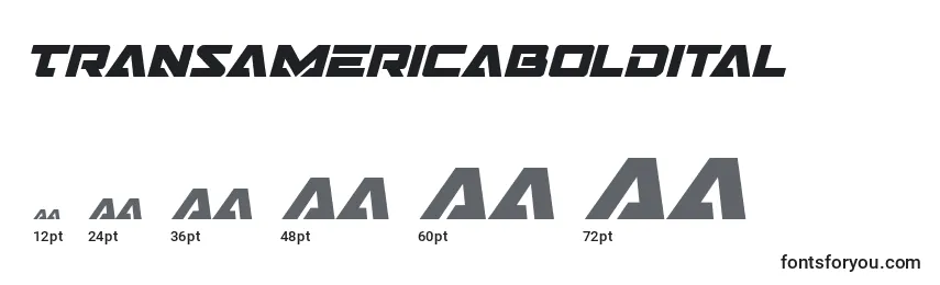 Размеры шрифта Transamericaboldital