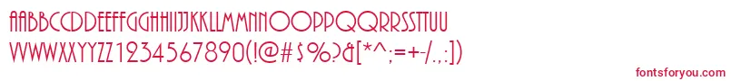 フォントPizzicatoRegular – 白い背景に赤い文字
